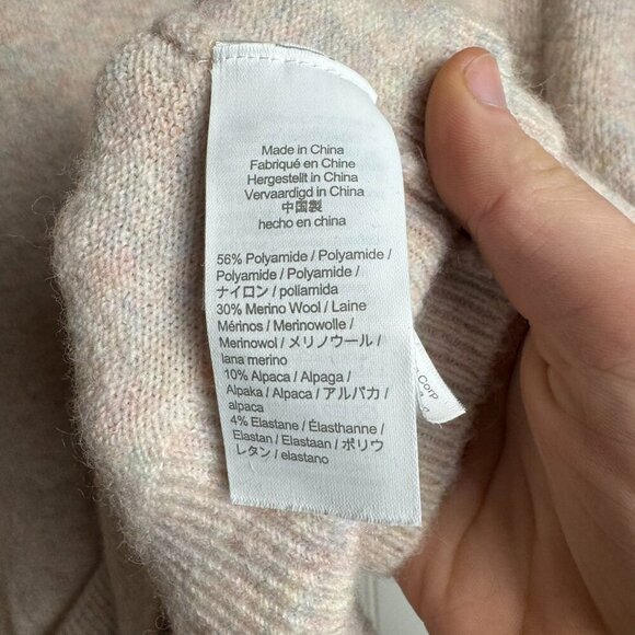 J. Crew Pinkish Heather Merino Wool/Alpaca Mock Neck Sweater Size Small M1 - Picture 3 of 4